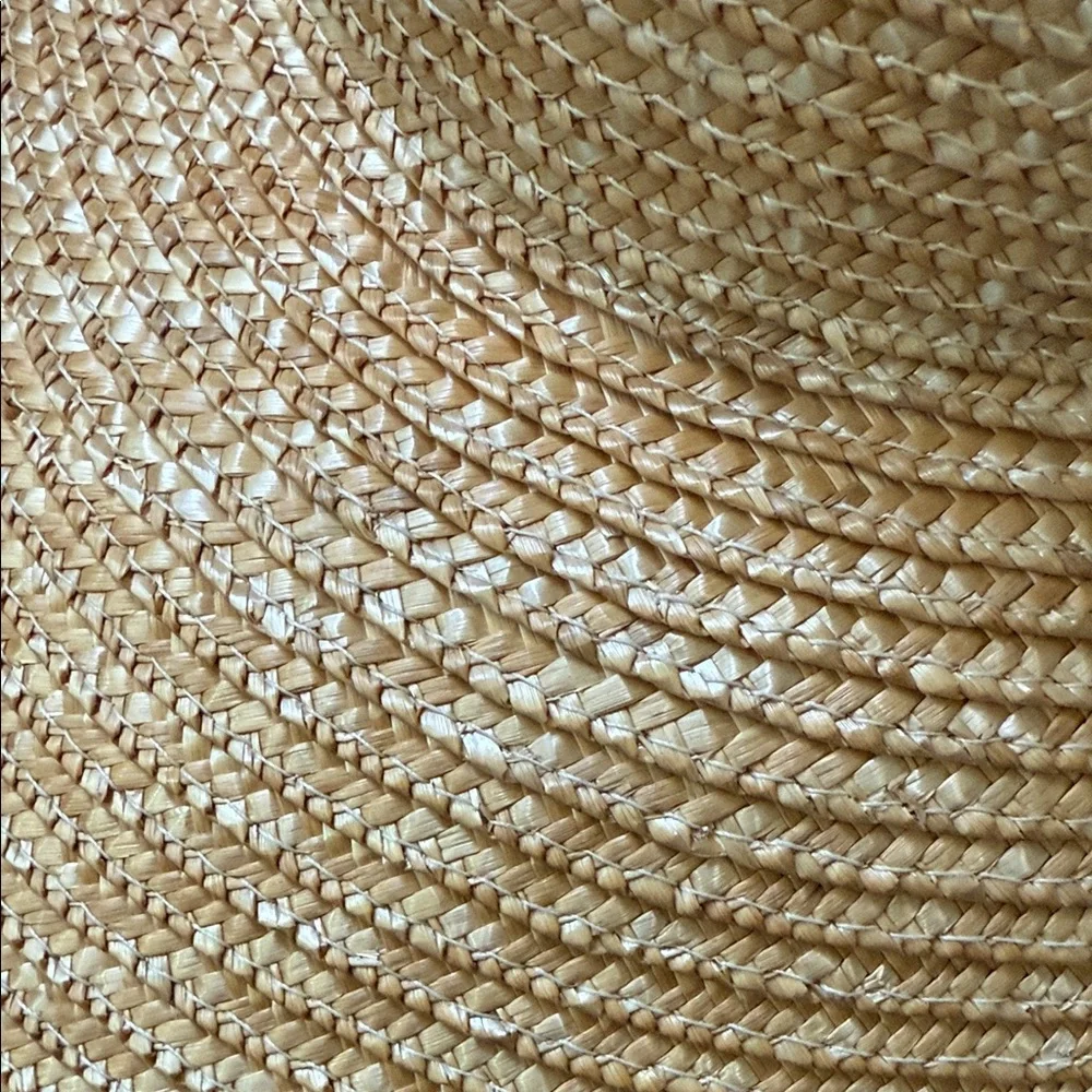 Natural Straw Wide Brim Hat with Black Trim and tie unisex